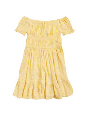 

Girls M&S Collection Floral Shirred Dress (6-16 Yrs) - Yellow, Yellow