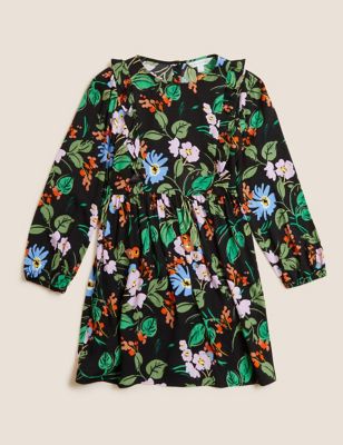M&S X Ghost Girls Shirred Floral Dress (6-16 Yrs)