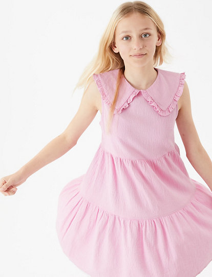 Pure Cotton Tiered Dress (6-16 Yrs)