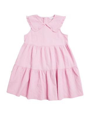 

M&S Collection Stufenkleid aus reiner Baumwolle (6-16 Jahre) - Pink, Pink