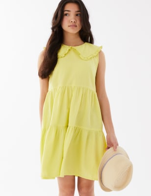 

Girls M&S Collection Pure Cotton Tiered Dress (6 - 16 Yrs) - Yellow, Yellow