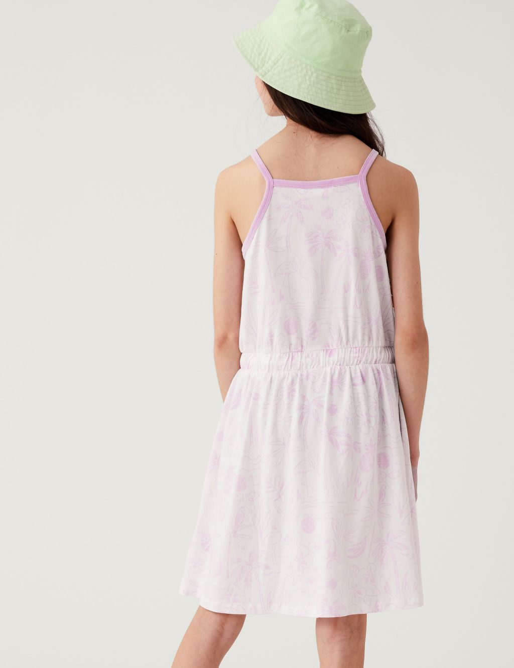 Pure Cotton Tropical Print Dress (6-16 Yrs) image 3