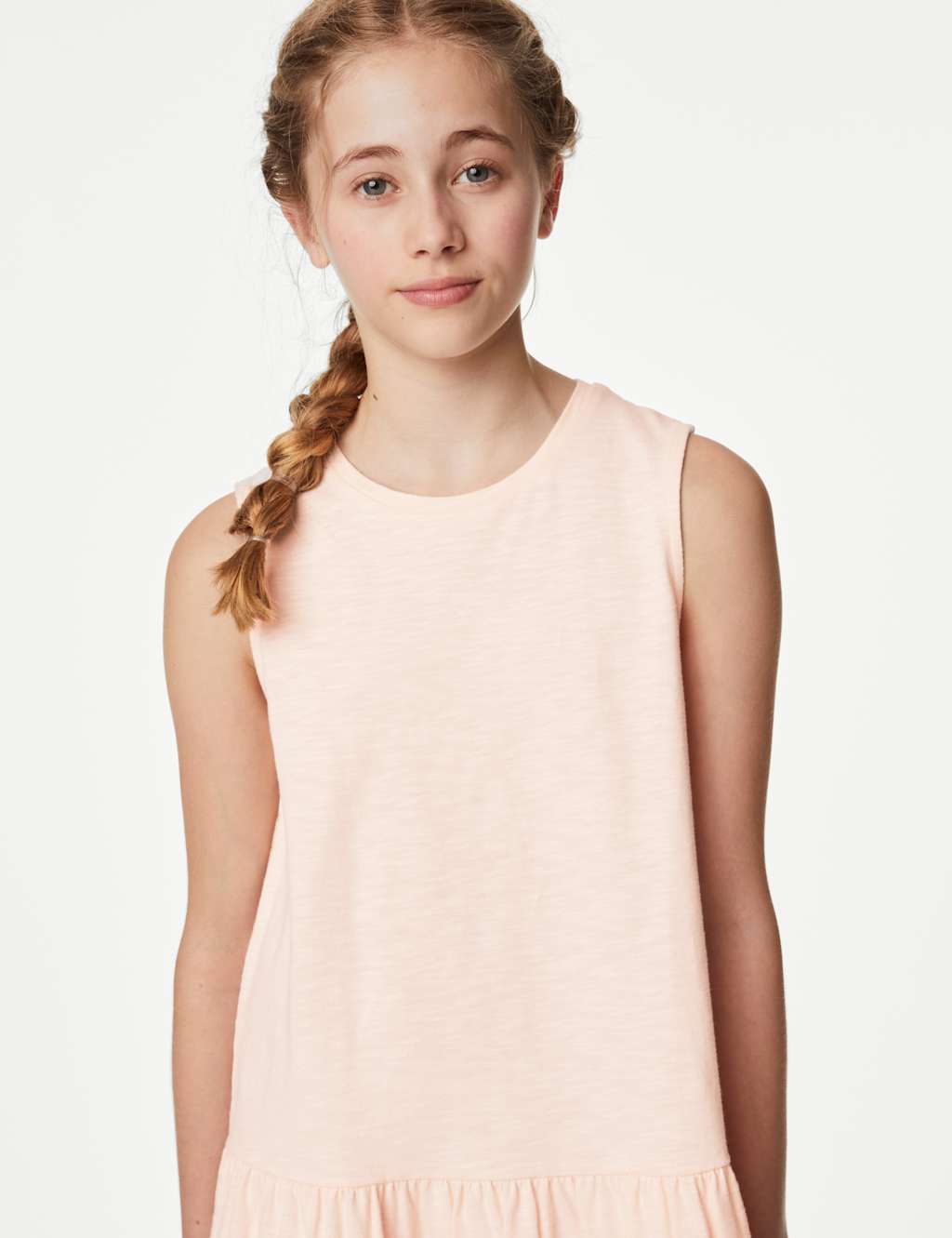 Pure Cotton Tiered Dress (6-16 Yrs) image 2