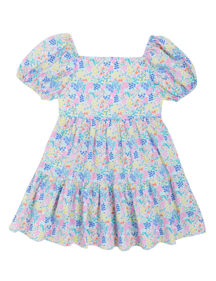 

M&S Collection Kleid aus reiner Baumwolle mit Blumenmuster (6-16 Jahre) - Multi, Multi