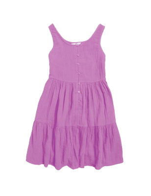 

M&S Collection Stufenkleid aus reiner Baumwolle (6-16 Jahre) - Purple, Purple