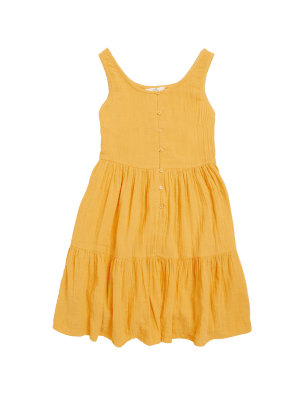 

Girls M&S Collection Pure Cotton Tiered Dress (6-16 Yrs) - Orange, Orange