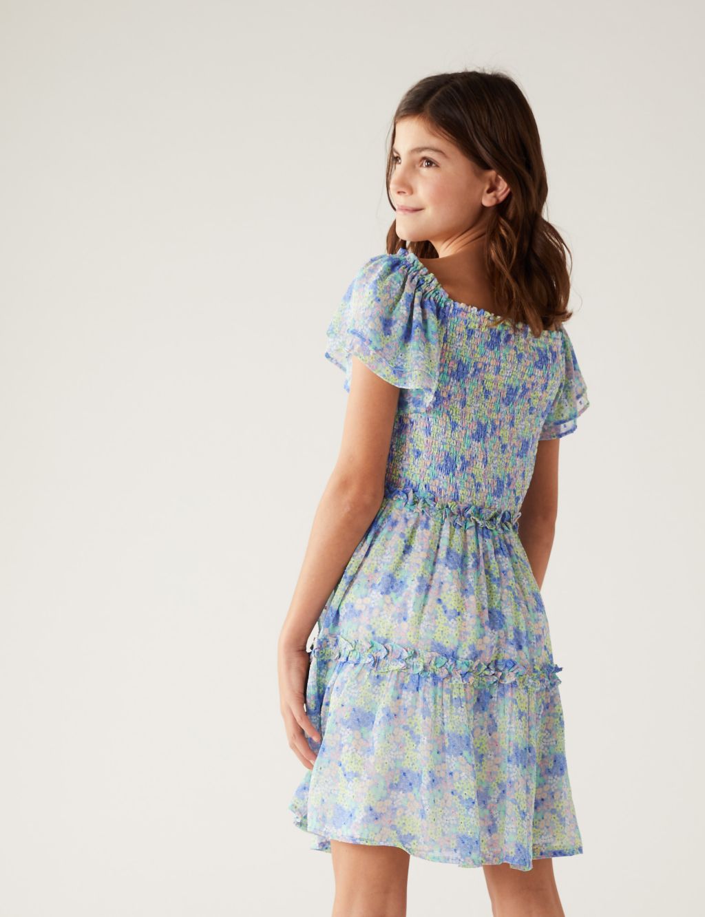 Floral Shirred Tiered Dress (6-16 Yrs) image 4