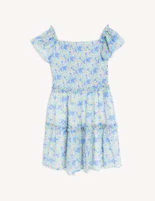 Floral Shirred Tiered Dress (6-16 Yrs)