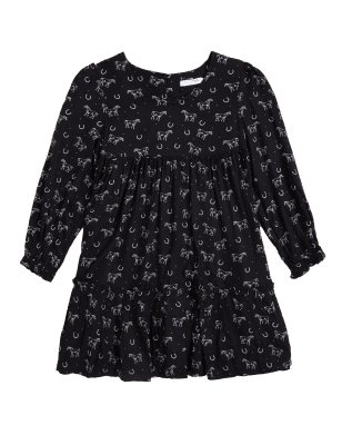 

Girls M&S Collection Horse Print Dress (6-16 Yrs) - Charcoal Mix, Charcoal Mix