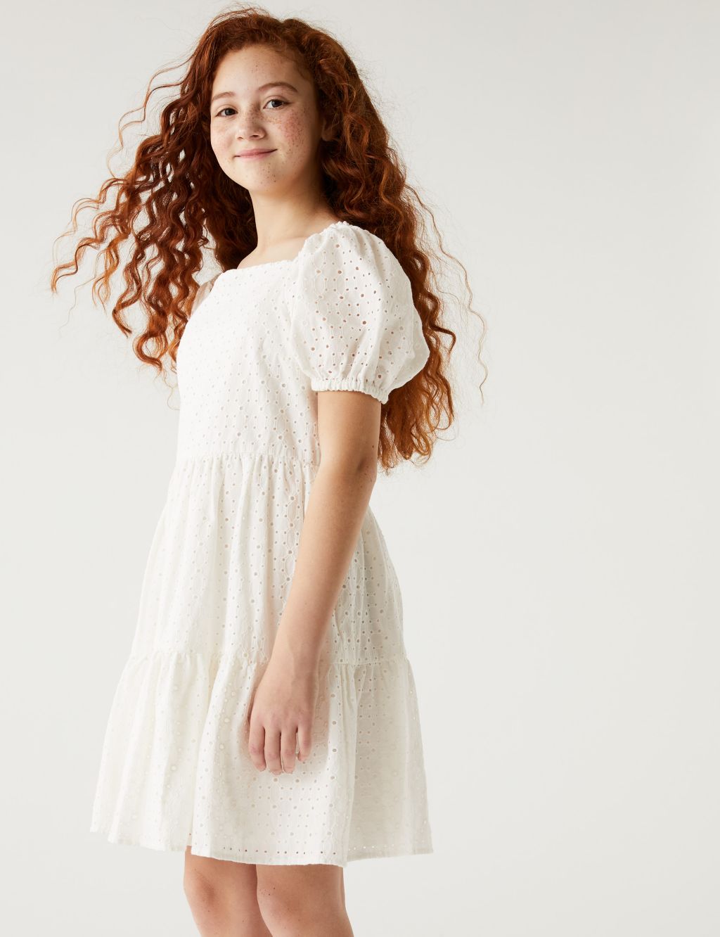 Pure Cotton Tiered Dress (6-16 Yrs) image 1