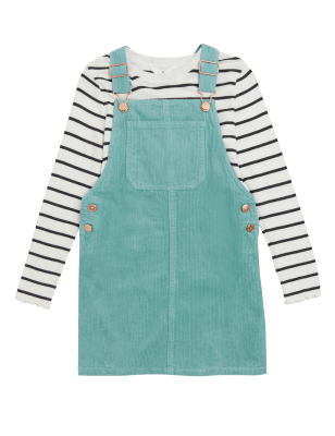 

Girls M&S Collection 2pc Cotton Rich Pinafore Outfit (6-16 Yrs) - Aqua Mix, Aqua Mix