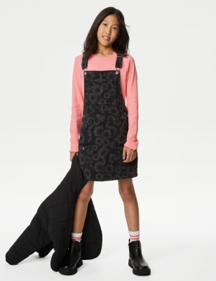 

Girls M&S Collection 2pc Cotton Rich Floral Pinafore Outfit (6-16 Yrs) - Black Mix, Black Mix