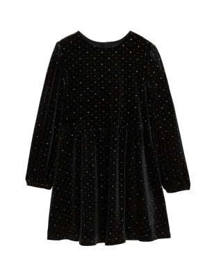 

M&S Collection Glitzerndes Samtkleid (6-16 J.) - Black, Black