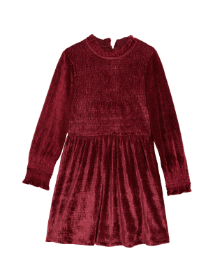 

M&S Collection Gesmoktes Samtkleid (6-16 J.) - Red, Red