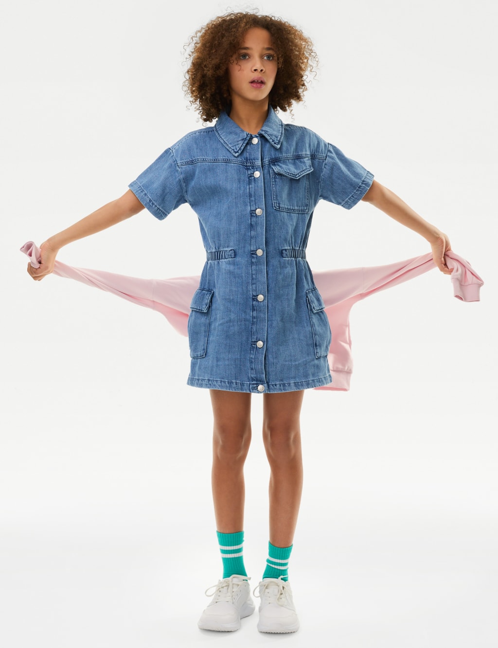 Denim Cargo Dress (6-16 Yrs)