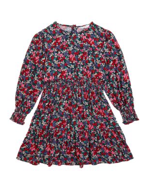Girls M&S Collection Floral Tiered Dress (6 - 16 Yrs) - Pink Mix
