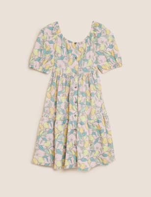 Lemon Print Dress 6 16 Yrs M S Collection M S