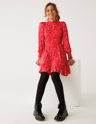

Girls M&S Collection Heart Print Dress (6-16 Yrs) - Red Mix, Red Mix