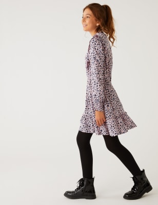 

Girls M&S Collection Leopard Print Dress (6-16 Yrs) - Pink Mix, Pink Mix