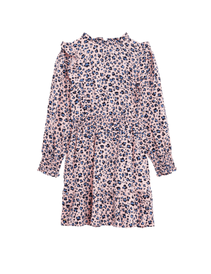 

Girls M&S Collection Leopard Print Dress (6-16 Yrs) - Pink Mix, Pink Mix