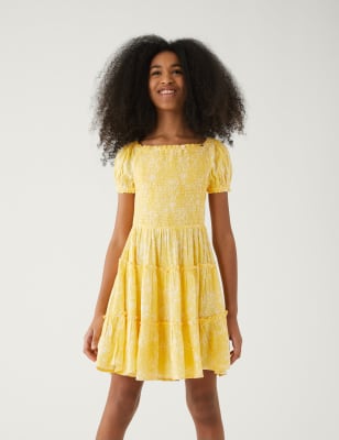 

M&S Collection Stufenkleid mit Blumenmuster (6-16 Jahre) - Yellow, Yellow