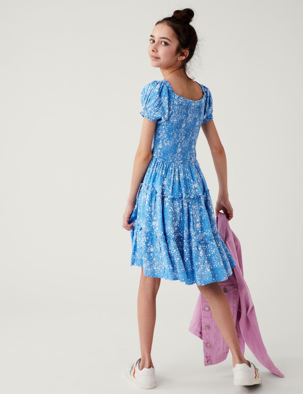 Floral Print Tiered Dress  (6-16 Yrs) image 3