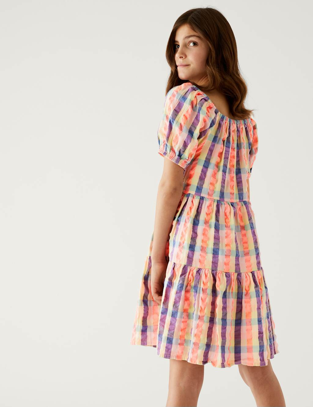 Cotton Rich Checked Dress (6-16 Yrs) image 3