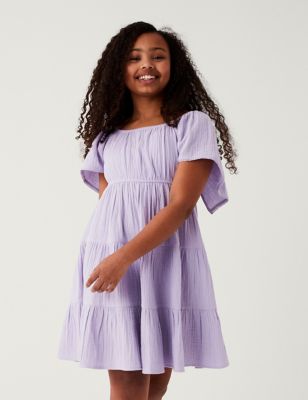 

Girls M&S Collection Pure Cotton Tiered Dress (6-16 Yrs) - Lilac, Lilac