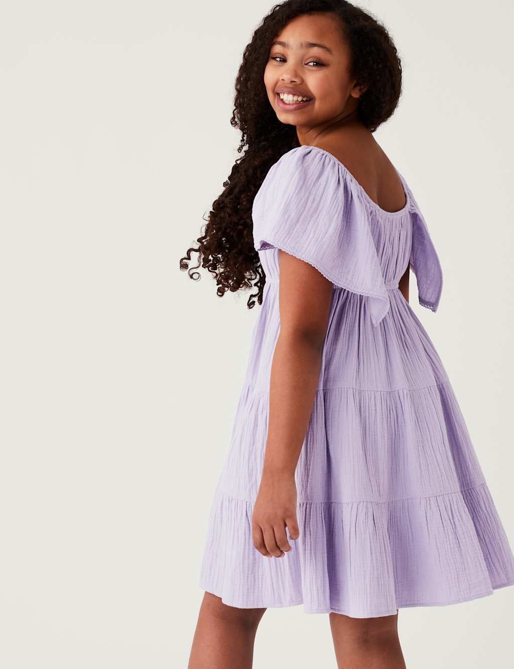 Pure Cotton Tiered Dress (6-16 Yrs) image 3