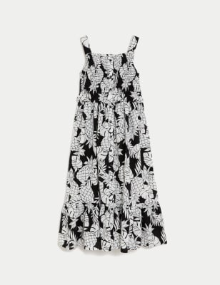 Pure Cotton Pineapple Print Maxi Dress (6-16 Yrs)