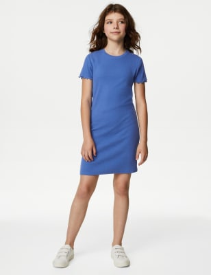 

Girls M&S Collection Cotton Rich Dress (6-16 Yrs) - Blue, Blue