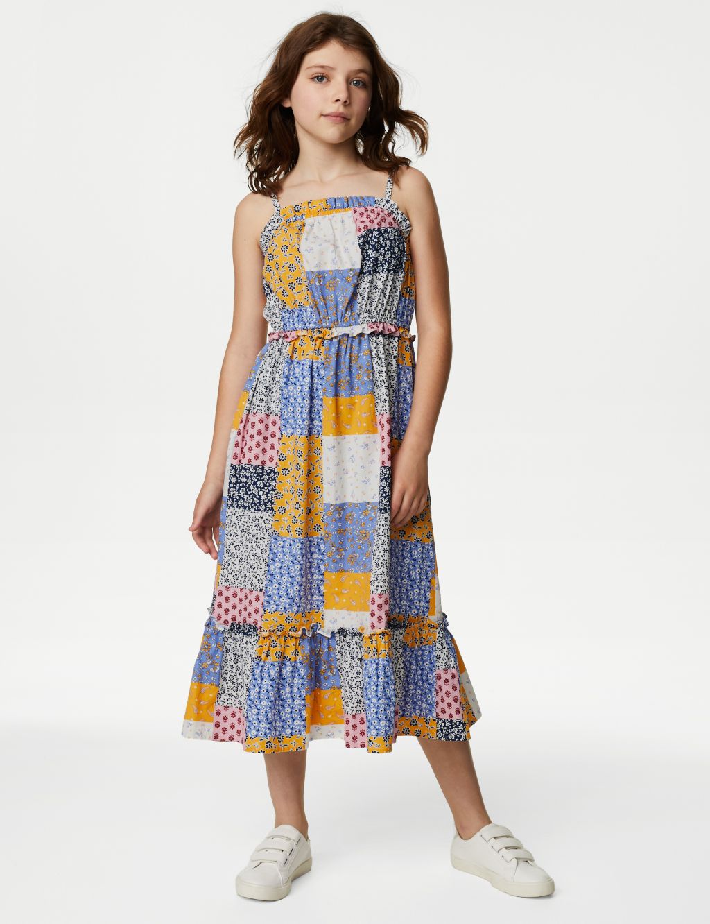 Pure Cotton Patchwork Print Dress (6-16 Yrs) image 1