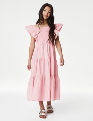 

Girls M&S Collection Pure Cotton Tiered Dress (6-16 Yrs) - Pink, Pink