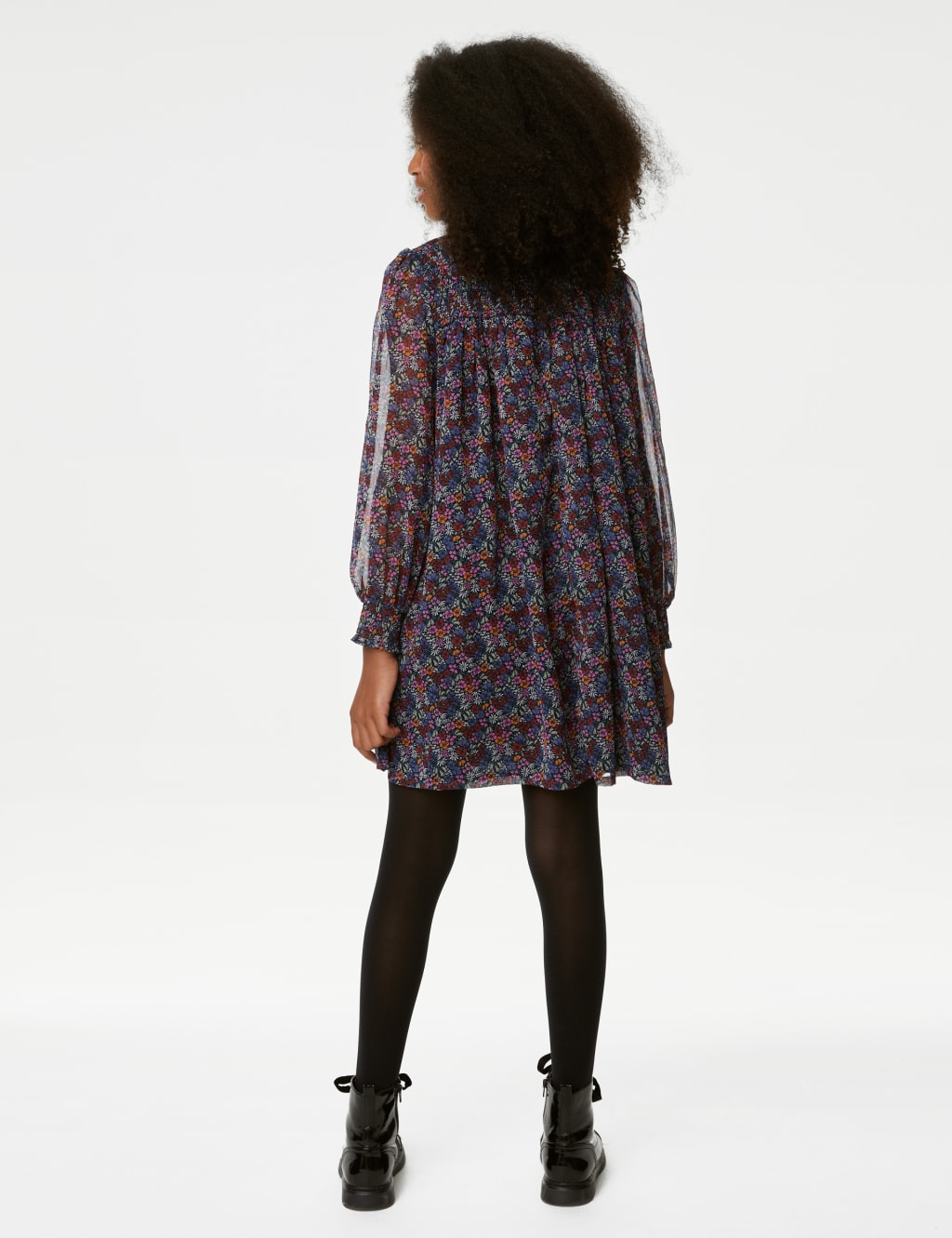 Printed Shirred Dress (6-16 Yrs) image 5