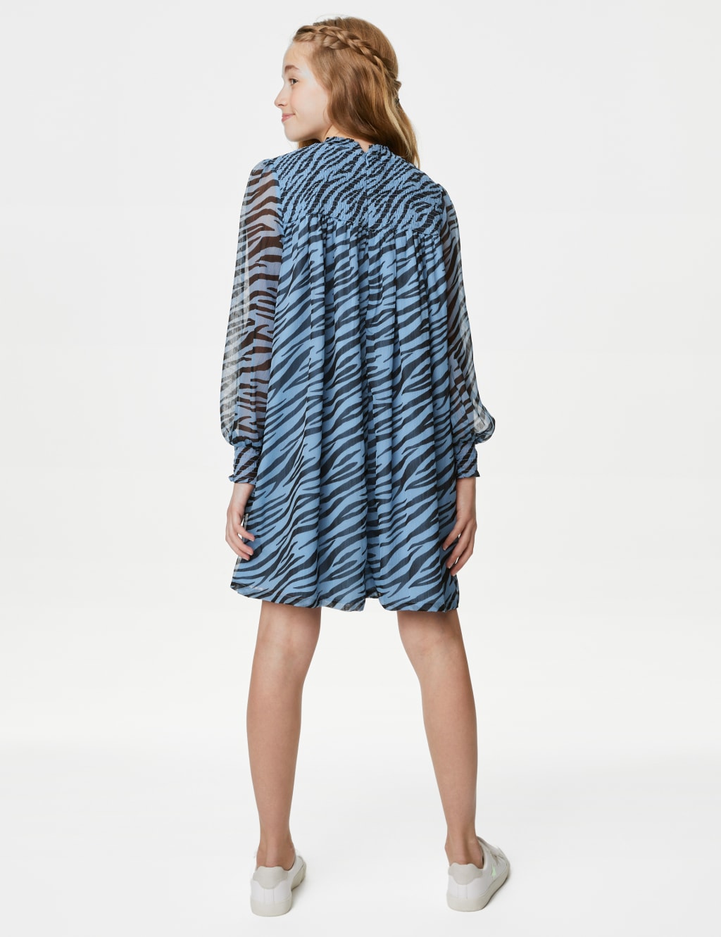 Printed Shirred Dress (6-16 Yrs) image 5