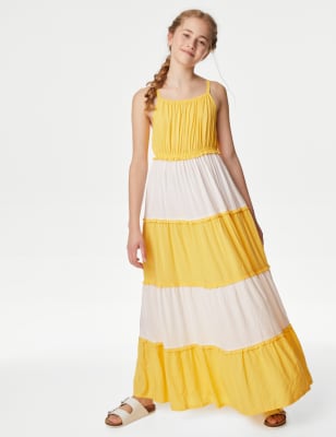 

Girls M&S Collection Colour Block Tiered Maxi Dress (6-16 Yrs) - Yellow Mix, Yellow Mix