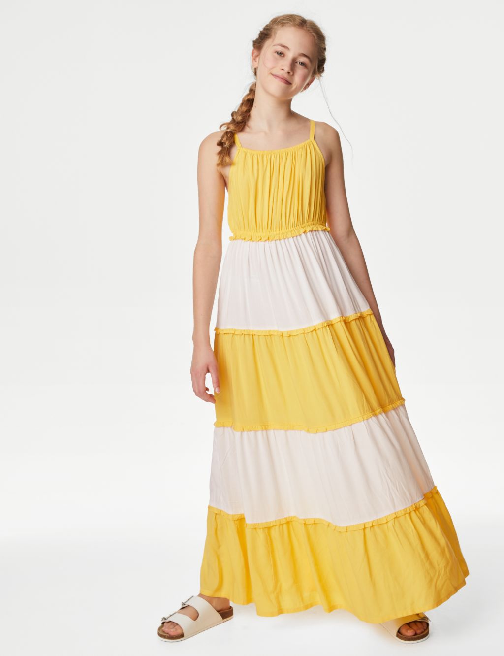Colour Block Tiered Maxi Dress (6-16 Yrs) image 1