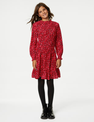 

Girls M&S Collection Printed Shirred Dress (6-16 Yrs), Red