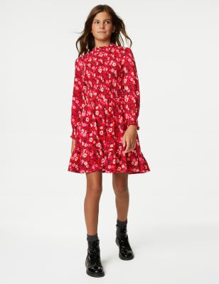 Printed Shirred Dress (6-16 Yrs)