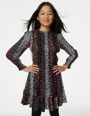 

Girls M&S Collection Printed Shirred Dress (6-16 Yrs) - Multi, Multi