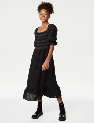 

Girls M&S Collection Mini Me Shirred Maxi Dress (6-16 Yrs) - Black, Black