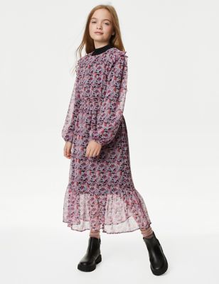 

Girls M&S Collection Chiffon Printed Dress (6-16 Yrs) - Pink Mix, Pink Mix