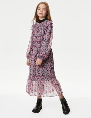 

M&S Collection Vestido estampado de chifón (6-16 años) - Pink Mix, Pink Mix