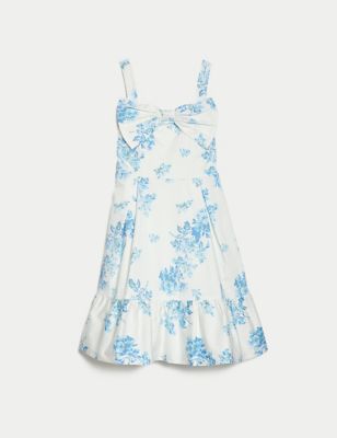 Cotton Rich Sateen Floral Dress (7-16 Yrs)