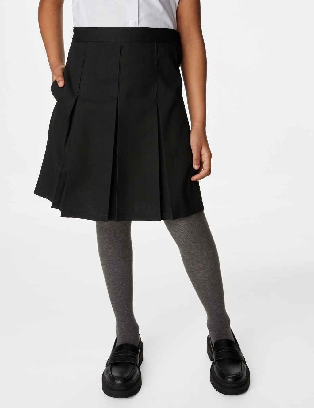 Girls' Slim Fit Permanent Pleats School Skirt (2-18 Yrs) image 2