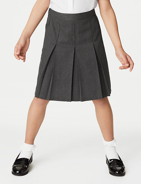 Girls' Plus Fit Permanent Pleats School Skirt (2-18 Yrs) - JO