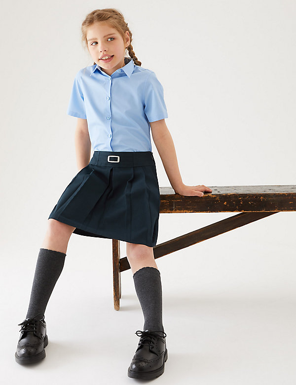 Girls' Permanent Pleats School Skirt (2-16 Yrs) - GR