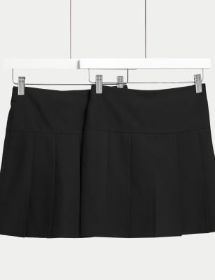 

Girls M&S Collection School 2pk Girls' Plus Fit Pleated Skirts (2 - 18 Yrs) - Black, Black