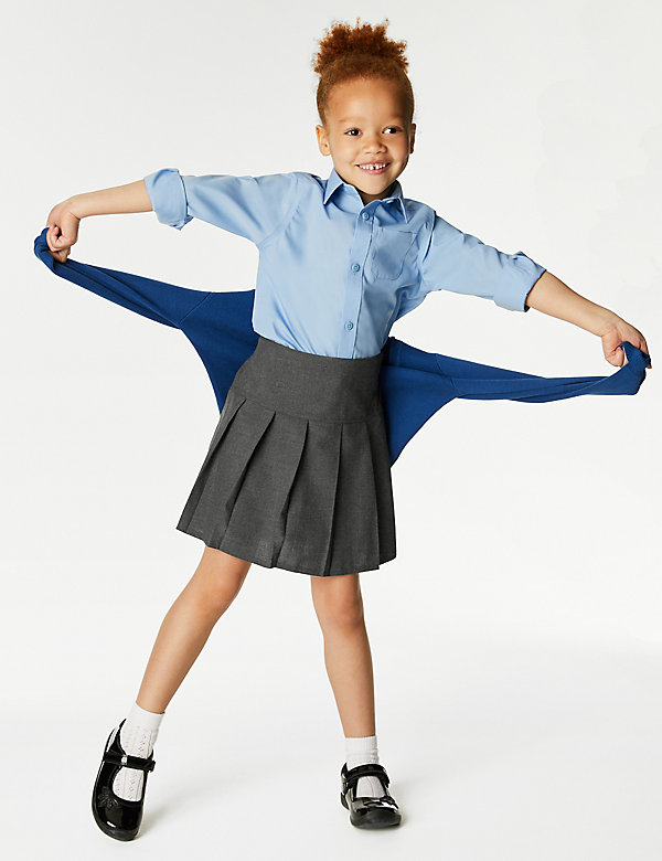 2pk Girls' Crease Resistant School Skirts (2-16 Yrs) - FI