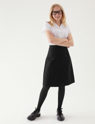 

Girls M&S Collection Girls' Pure Cotton Skin Kind™ School Skirt (2-18 Yrs) - Black, Black